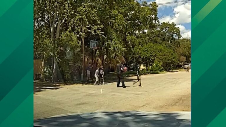 Texas Cop Stops to Shoot Hoops With Local Kids and Proceeds to Throw Nothing but Air Balls.