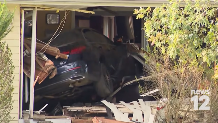 Man Arrested After Homeowners Wake Up to Find a Car in Their Living Room