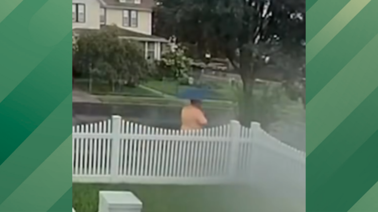 Man struck by lightning.