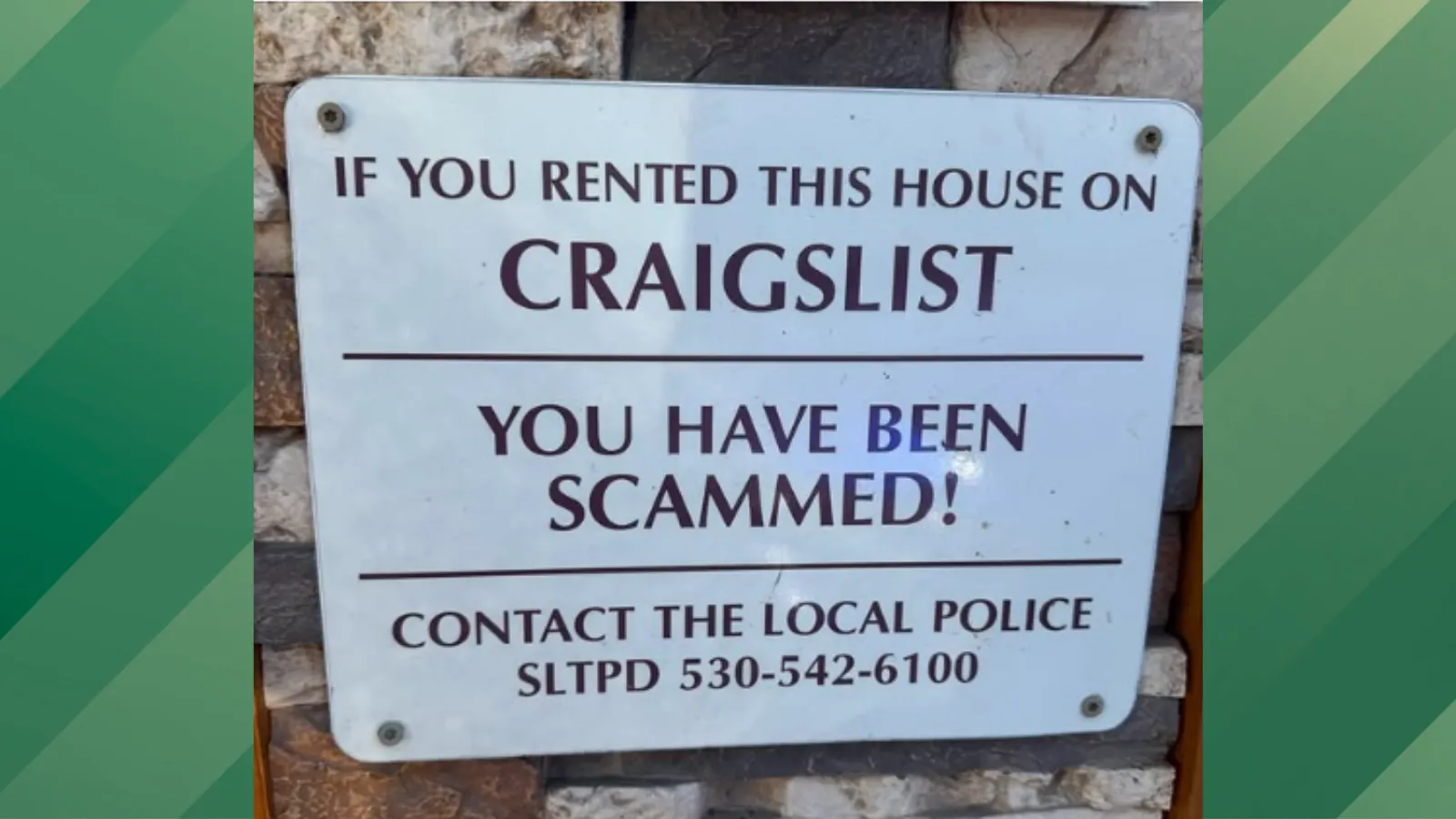 Craigslist scam sign.