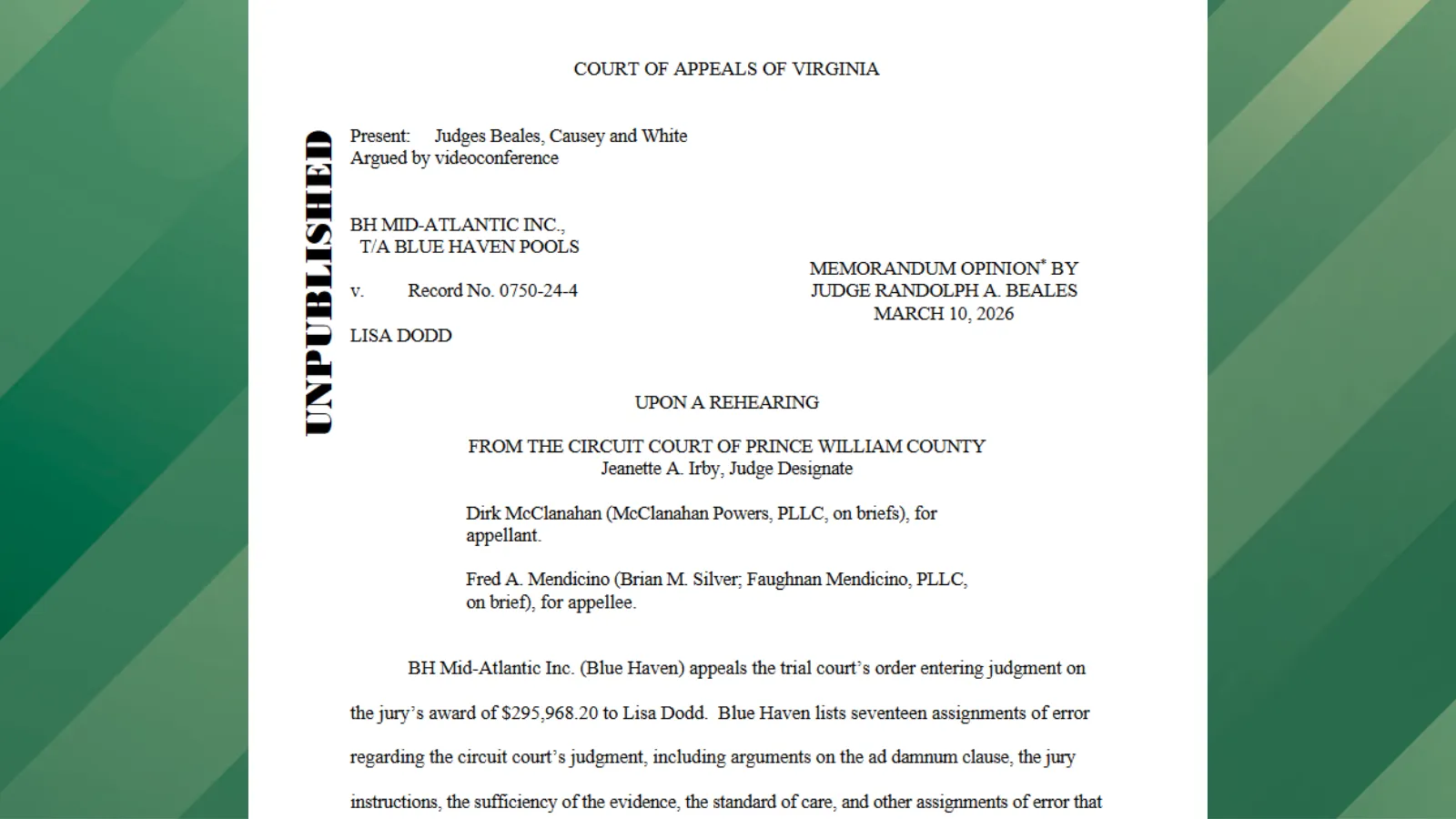 Pool lawsuit.