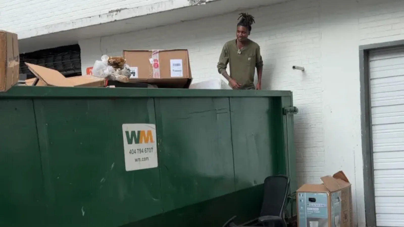 items in dumpster.