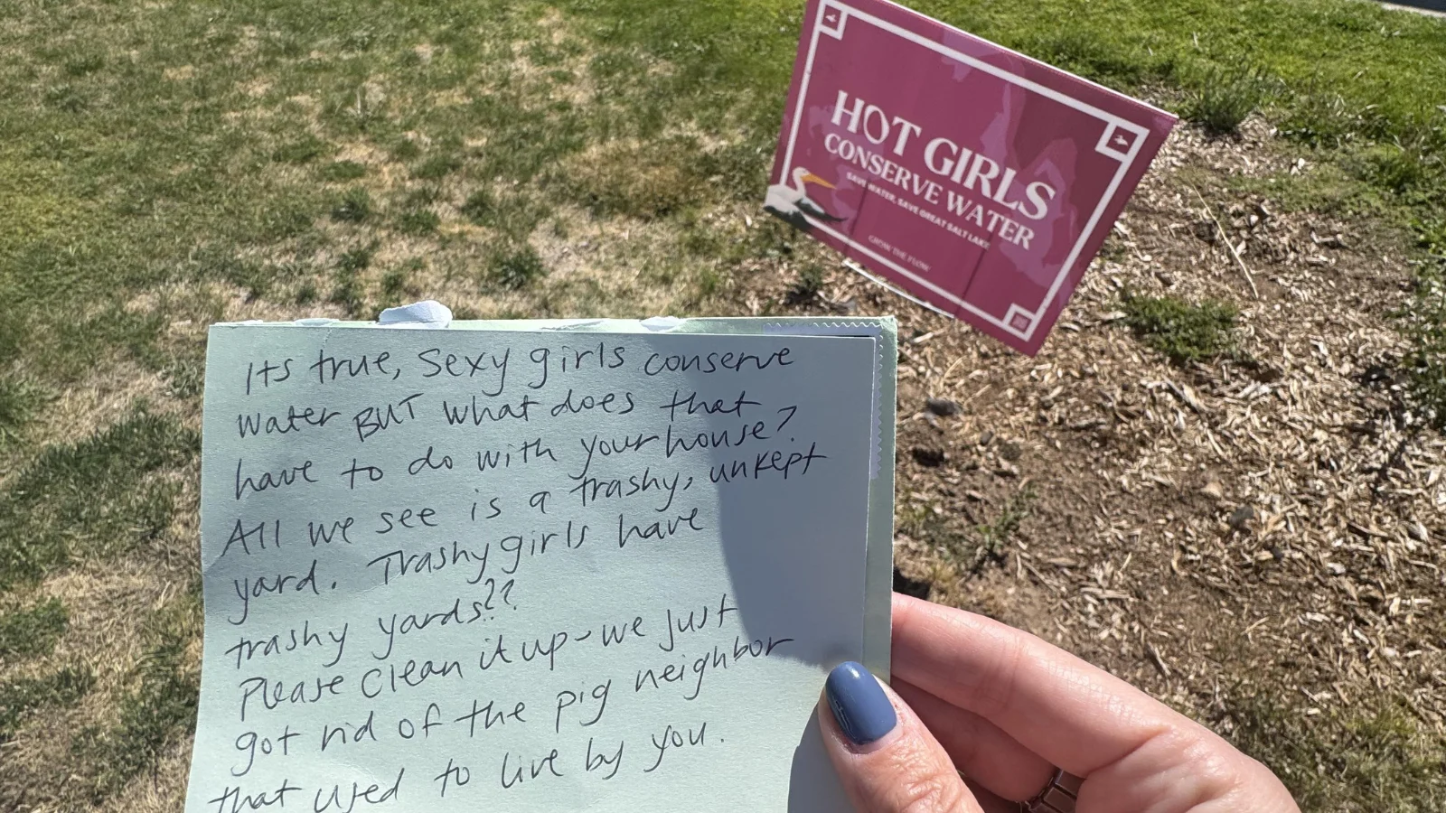 note reportedly from neighbor.