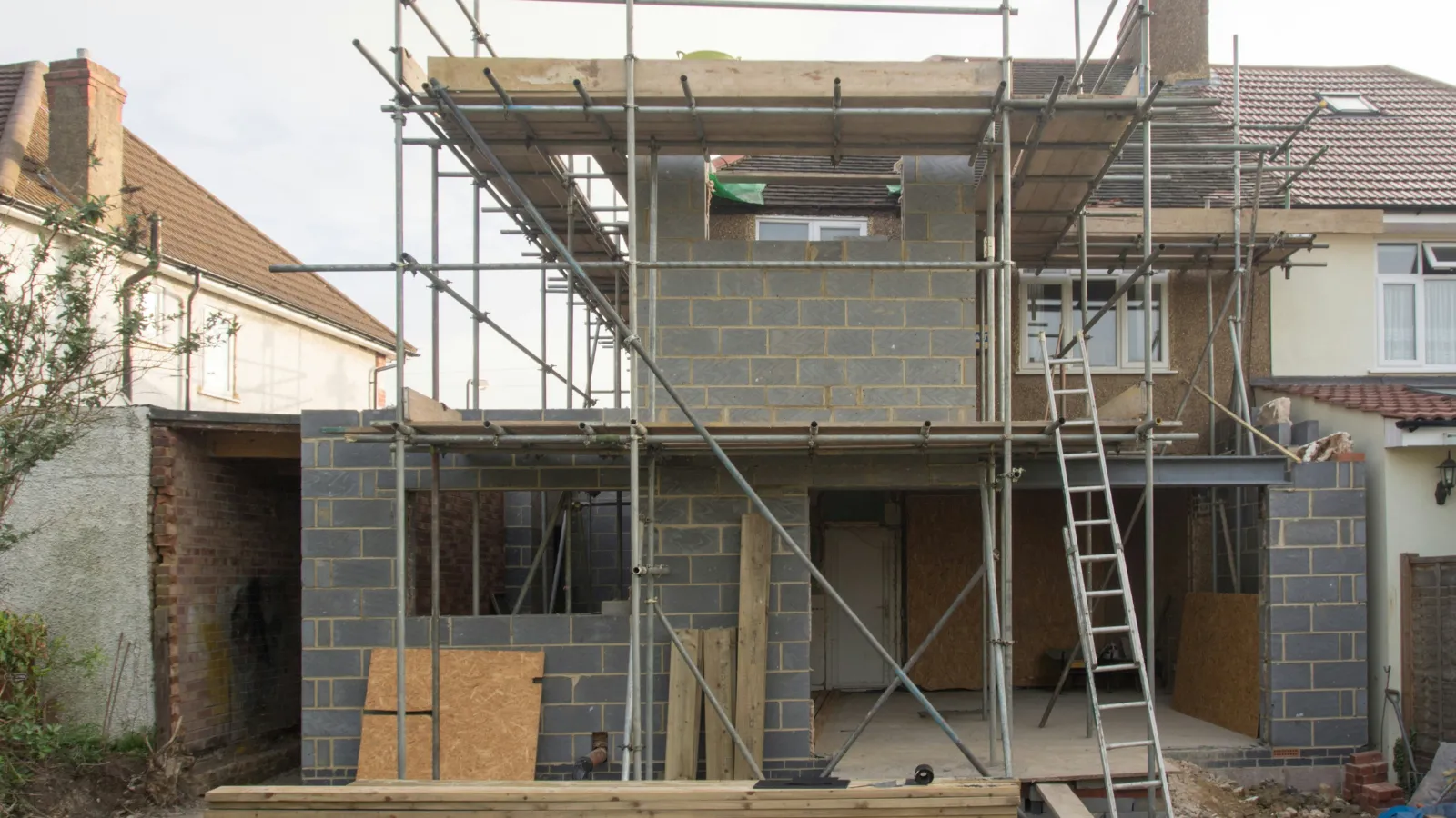 stock photo house construction.