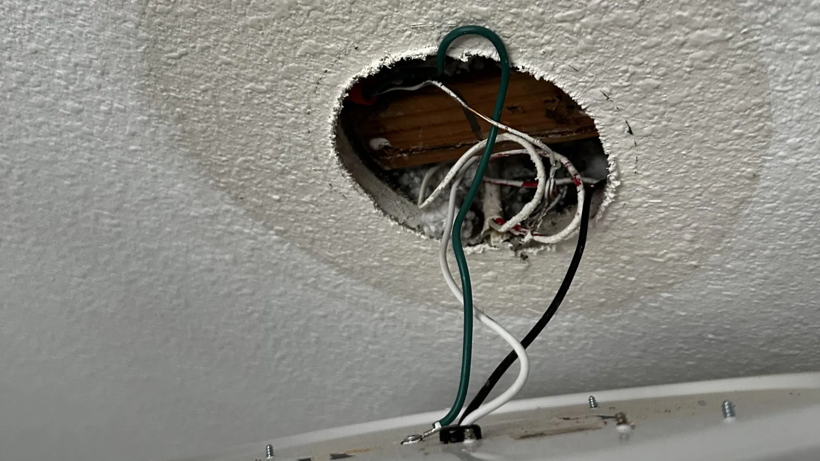 wiring in ceiling.