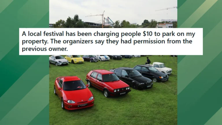 Homeowner finds festival used lawn for parking.