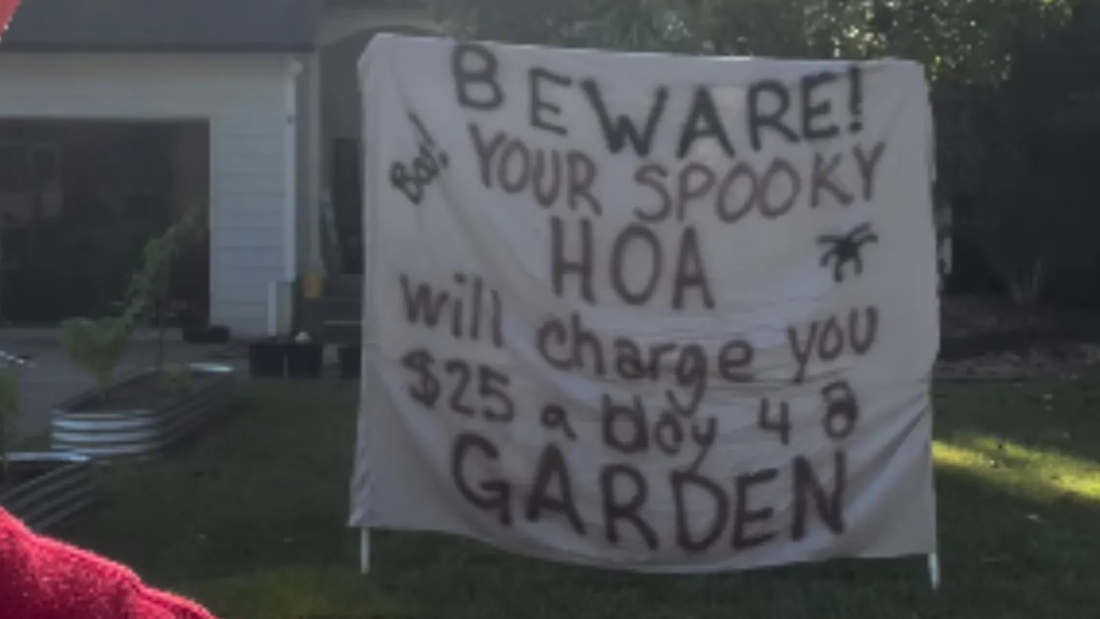 HOA charges family for front garden.