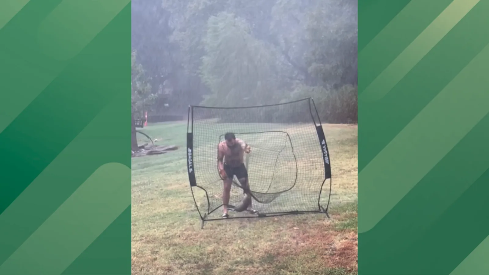Man fights with armadillo.
