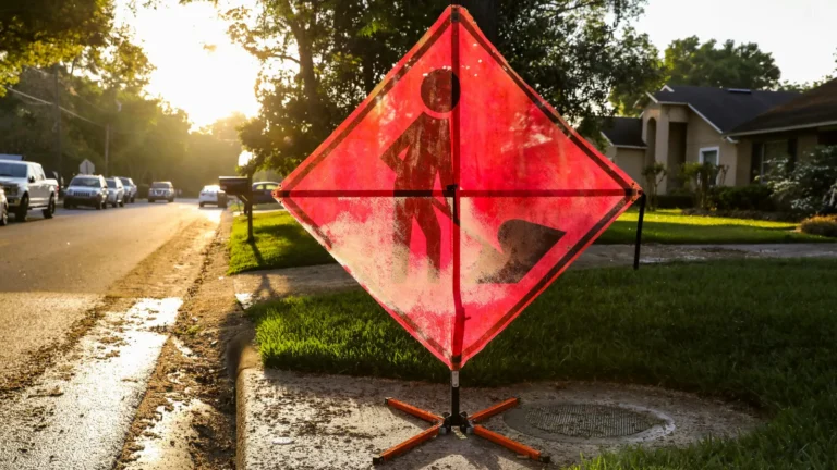 Utility work sign.