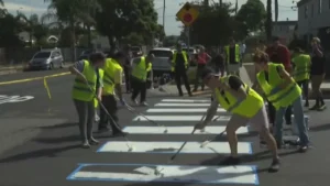 Los Angeles Residents Paint a Crosswalk to Protest Where Teen Was Killed in Hit-and-Run