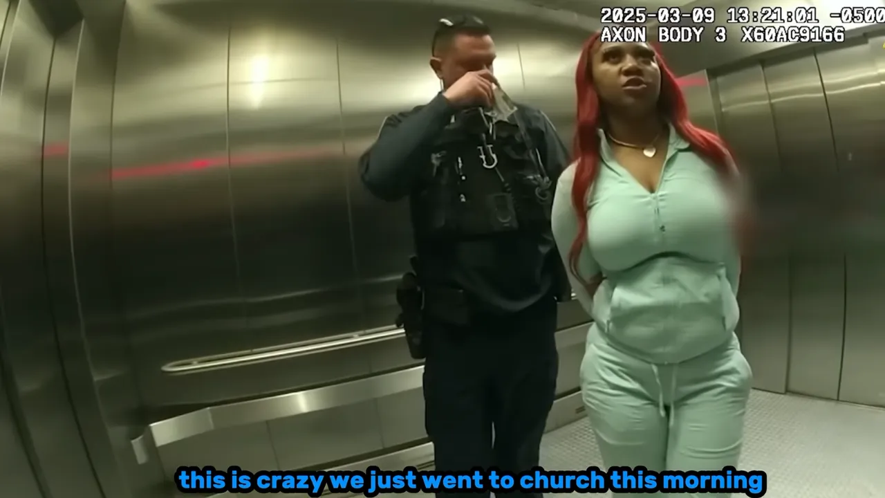 Woman pleads her case during target arrest.