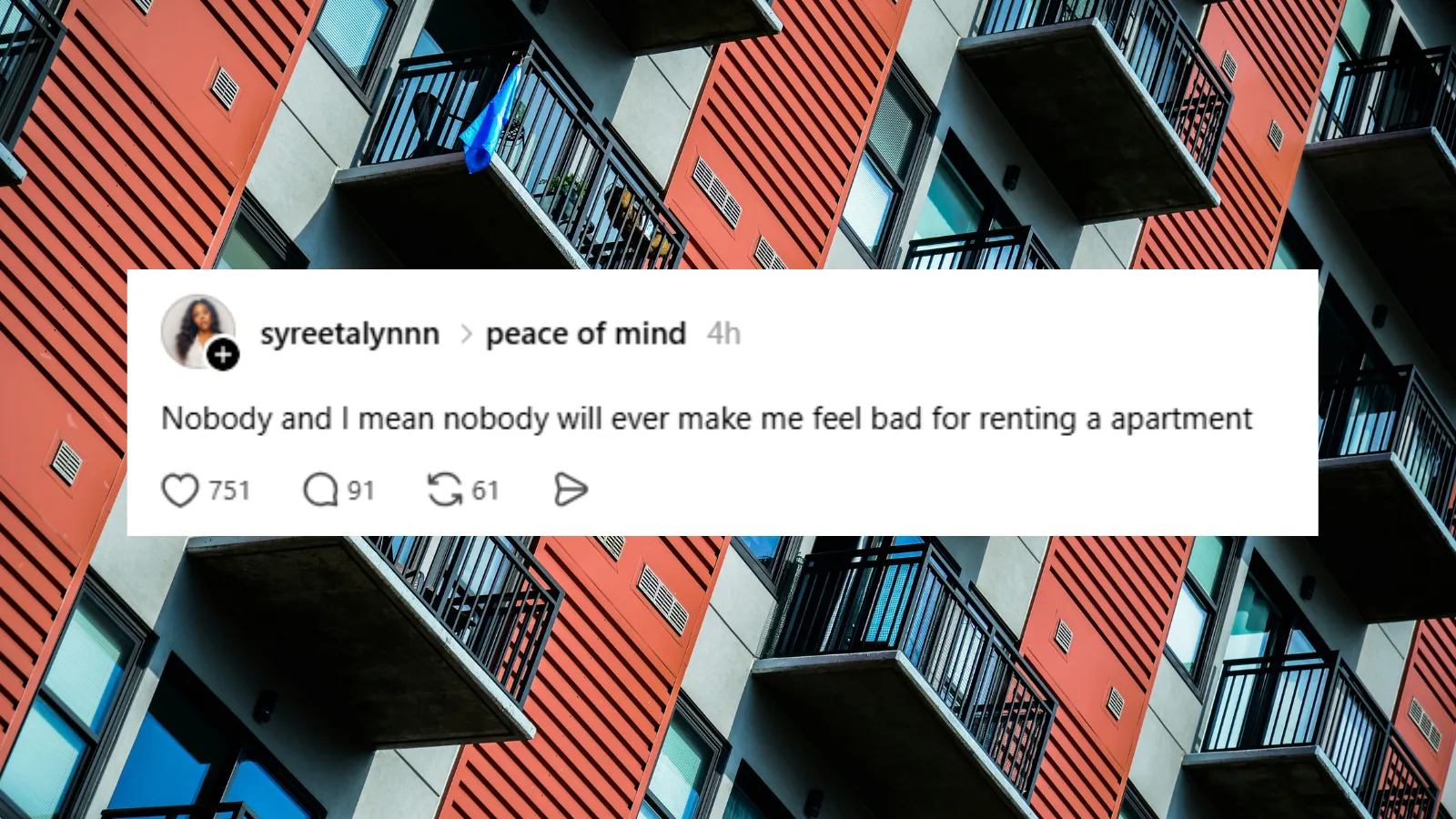 People celebrate apartment living.