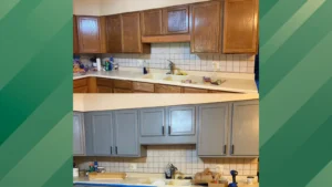Woman Regrets Kitchen Cabinet Makeover After DIY Project Takes a Wrong Turn
