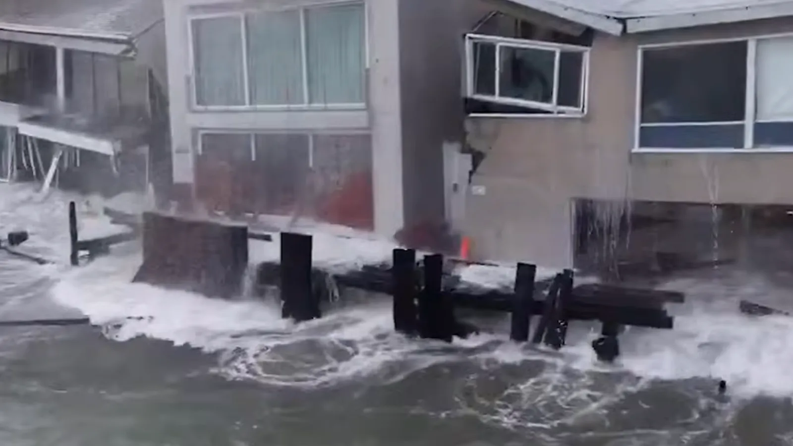 California homes destroyed in storm.