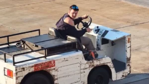 Passenger Steals Airport Tug, Crashes It, Then Tries to Take Another Truck