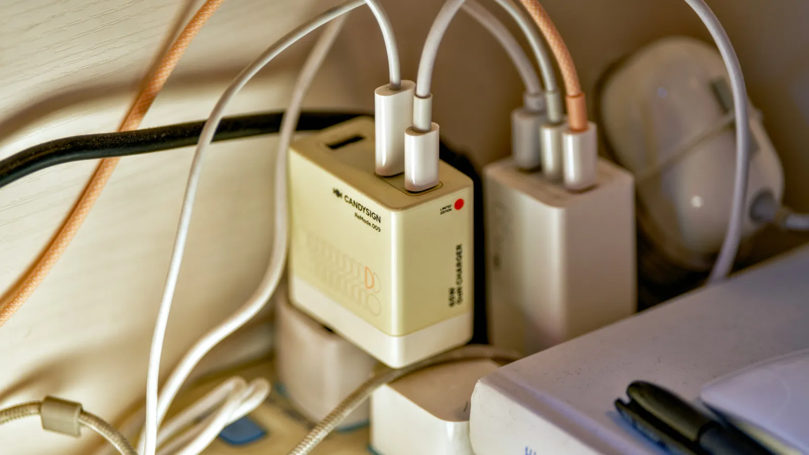 stock photo charging wires.